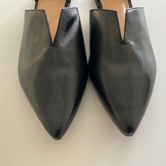 ANTONIO MELANI Noora Black Sleek Pointed Toe Leather Flats Size 11 - Picture 3 of 7